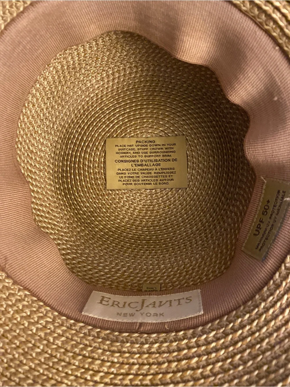 Wide Brim Straw Sun Hat in Brown - Picture 3 of 3